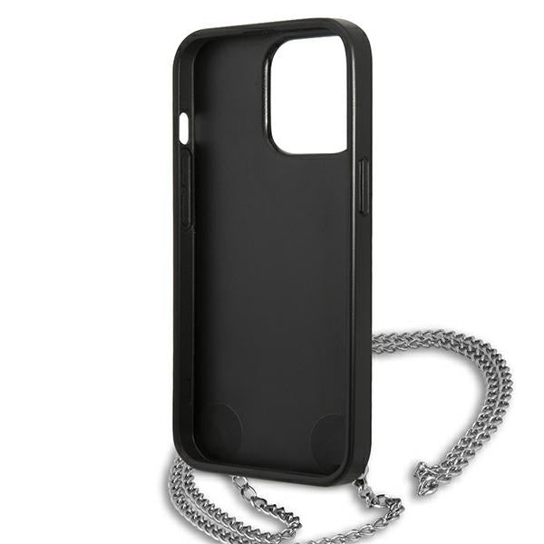 Karl Lagerfeld Leather Textured and Chain Case for iPhone 13 Pro Max 6.7" - Black