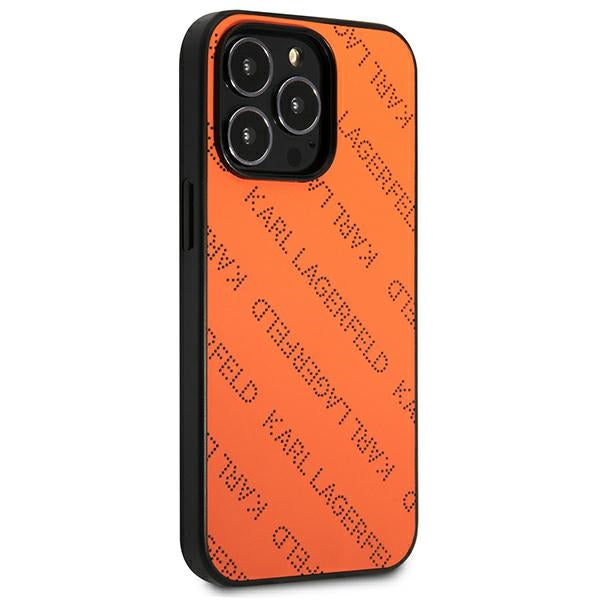 Karl Lagerfeld Perforated Allover iPhone 13 Pro Max 6.7" Case - Orange