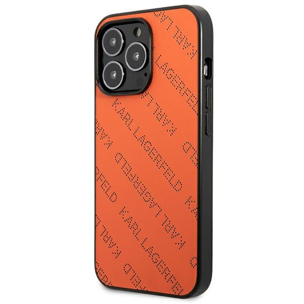 Karl Lagerfeld Perforated Allover iPhone 13 Pro Max 6.7" Case - Orange