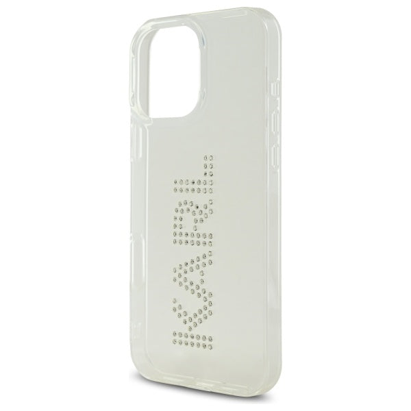 Karl Lagerfeld KLHCP16XHKLSTDCT iPhone 16 Pro Max 6.9" Clear Hard Case IML Rhinestones Logo