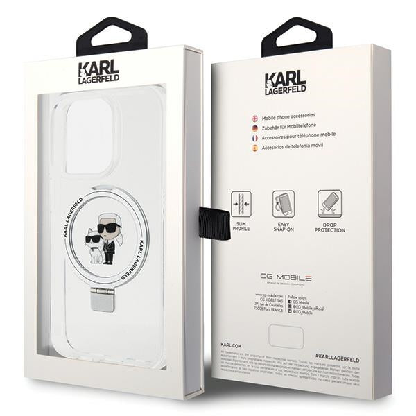 Karl Lagerfeld KLHMP15LHMRSKCH iPhone 15 Pro 6.1" white/white hardcase Ring Stand Karl&amp;Choupette MagSafe