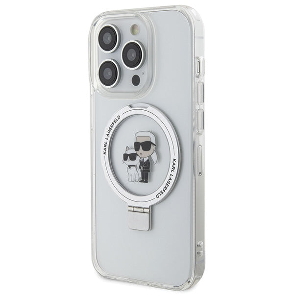 Karl Lagerfeld KLHMP15LHMRSKCH iPhone 15 Pro 6.1" white/white hardcase Ring Stand Karl&Choupette MagSafe