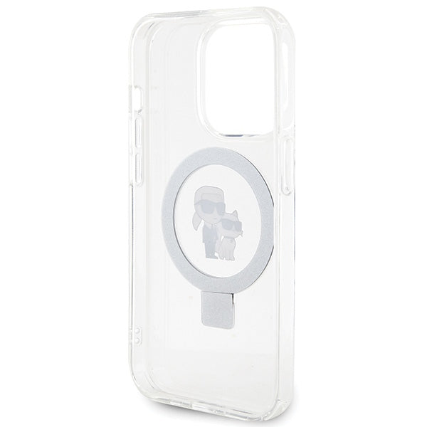 Karl Lagerfeld KLHMP15LHMRSKCH iPhone 15 Pro 6.1" white/white hardcase Ring Stand Karl&amp;Choupette MagSafe