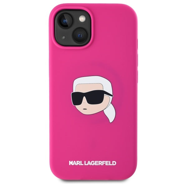 Karl Lagerfeld KLHMP15SSKHPPLF iPhone 15 6.1" fuchsia/fuschia hardcase Silicone Karl Head Print MagSafe