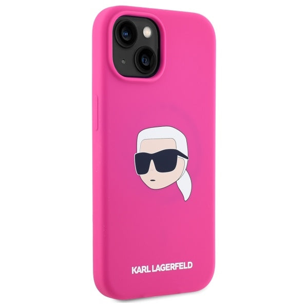 Karl Lagerfeld KLHMP15SSKHPPLF iPhone 15 6.1" fuchsia/fuschia hardcase Silicone Karl Head Print MagSafe