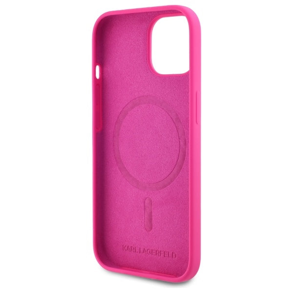 Karl Lagerfeld KLHMP15SSKHPPLF iPhone 15 6.1" fuchsia/fuschia hardcase Silicone Karl Head Print MagSafe
