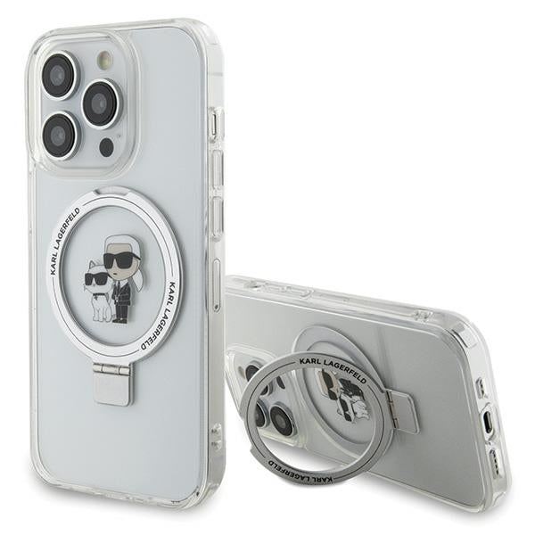 Karl Lagerfeld KLHMP15XHMRSKCH iPhone 15 Pro Max 6.7" white/white hardcase Ring Stand Karl&amp;Choupette MagSafe