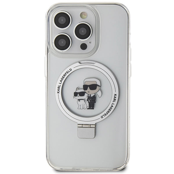 Karl Lagerfeld KLHMP15XHMRSKCH iPhone 15 Pro Max 6.7" white/white hardcase Ring Stand Karl&amp;Choupette MagSafe