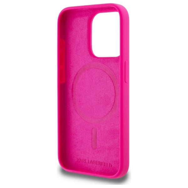 Karl Lagerfeld KLHMP15XSKHPPLF iPhone 15 Pro Max 6.7" fuchsia/fuschia hardcase Silicone Karl Head Print MagSafe