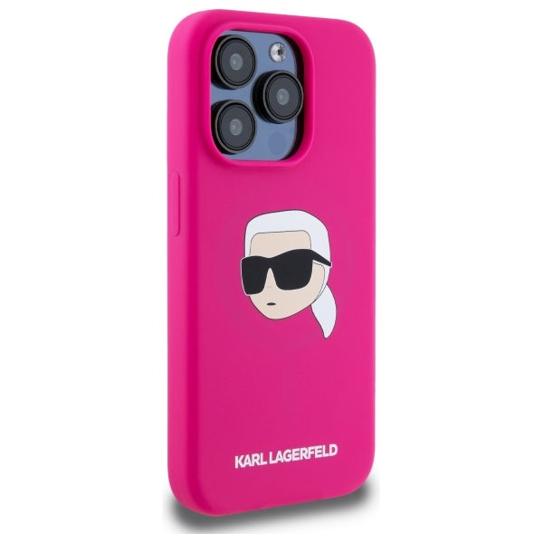 Karl Lagerfeld KLHMP15XSKHPPLF iPhone 15 Pro Max 6.7" fuchsia/fuschia hardcase Silicone Karl Head Print MagSafe