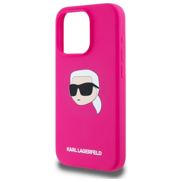 Karl Lagerfeld KLHMP15XSKHPPLF iPhone 15 Pro Max 6.7" fuchsia/fuschia hardcase Silicone Karl Head Print MagSafe