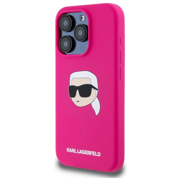Karl Lagerfeld KLHMP15XSKHPPLF iPhone 15 Pro Max 6.7" fuchsia/fuschia hardcase Silicone Karl Head Print MagSafe