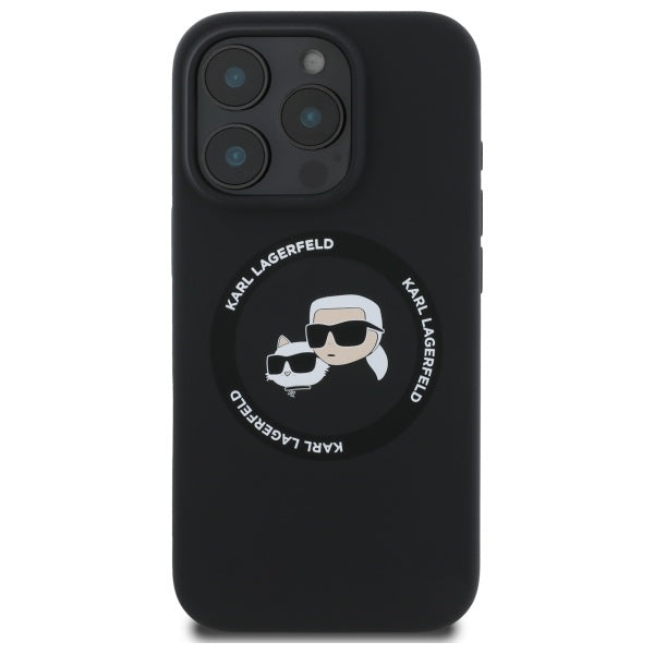 Karl Lagerfeld KLHMP16XSKCHTCK iPhone 16 Pro Max 6.9" black/black hardcase Silicone Karl&amp;Choupette Heads MagSafe