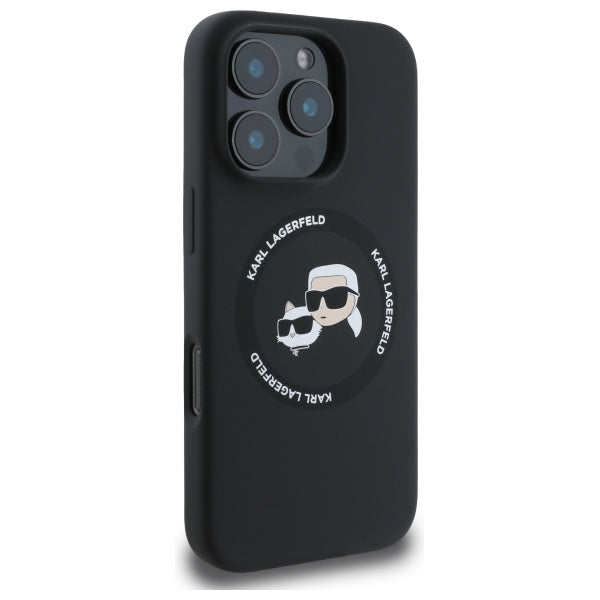 Karl Lagerfeld KLHMP16XSKCHTCK iPhone 16 Pro Max 6.9" black/black hardcase Silicone Karl&amp;Choupette Heads MagSafe