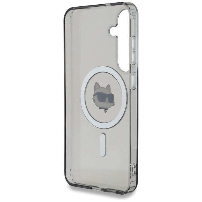 Karl Lagerfeld Button Choupette Head Printed Logo MagSafe Samsung Galaxy S25 case black