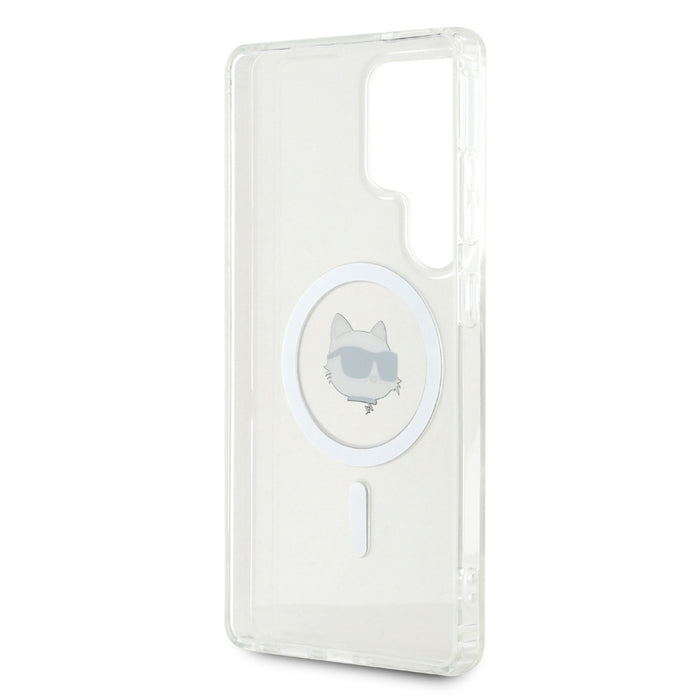 Case Karl Lagerfeld Button Choupette Head Printed Logo MagSafe Samsung Galaxy S25 Ultra white