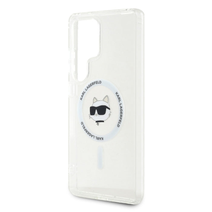 Case Karl Lagerfeld Button Choupette Head Printed Logo MagSafe Samsung Galaxy S25 Ultra white