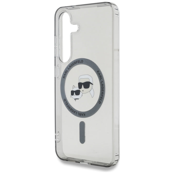 Karl Lagerfeld Button Karl &amp; Choupette Heads Printed Logo MagSafe Samsung Galaxy S25 case black