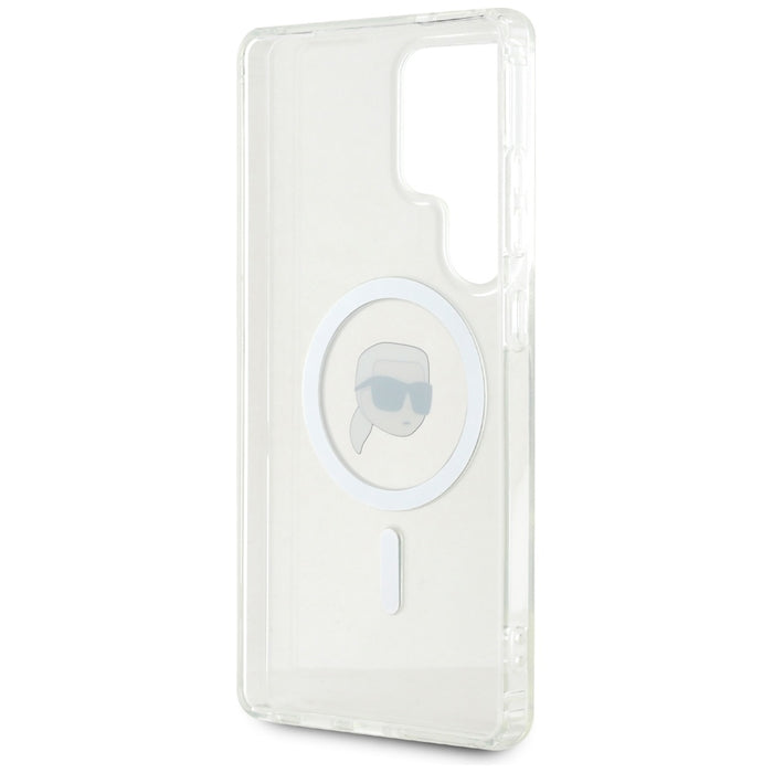 Case Karl Lagerfeld Button Karl Head Printed Logo MagSafe Samsung Galaxy S25 Ultra white