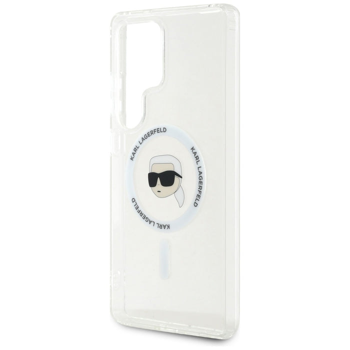 Case Karl Lagerfeld Button Karl Head Printed Logo MagSafe Samsung Galaxy S25 Ultra white