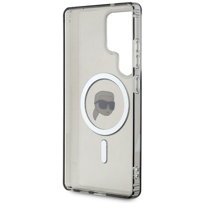 Case Karl Lagerfeld Button Karl Head Printed Logo MagSafe Samsung Galaxy S25 Ultra black