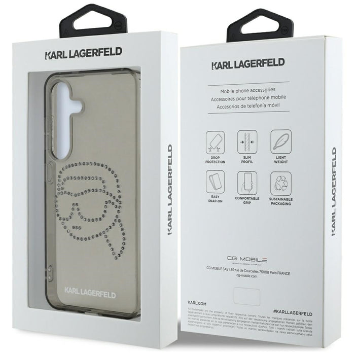 Case Karl Lagerfeld Rhinestones Karl Head Logo Samsung Galaxy S25 black