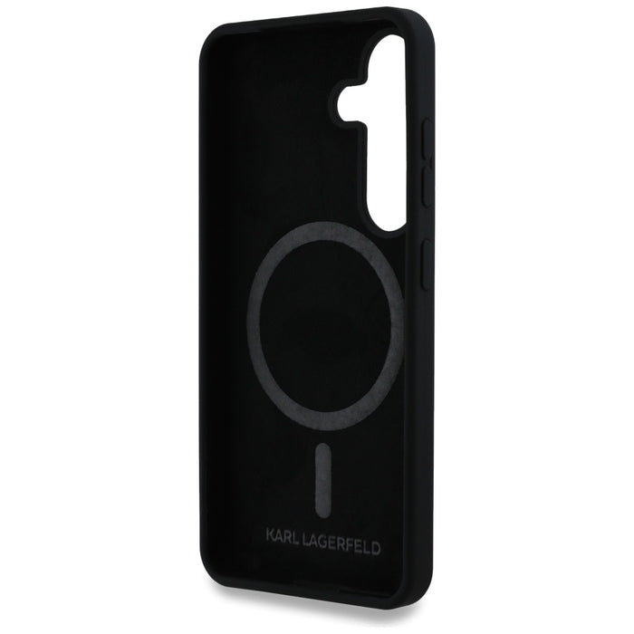 Karl Lagerfeld Silicone Double Heads And Circle MagSafe Samsung Galaxy S25 case black