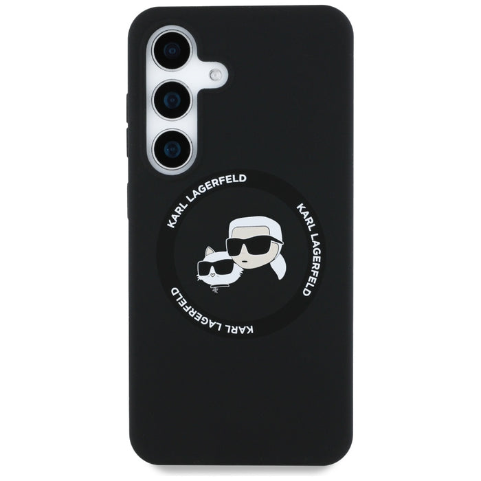 Karl Lagerfeld Silicone Double Heads And Circle MagSafe Samsung Galaxy S25 Plus case black