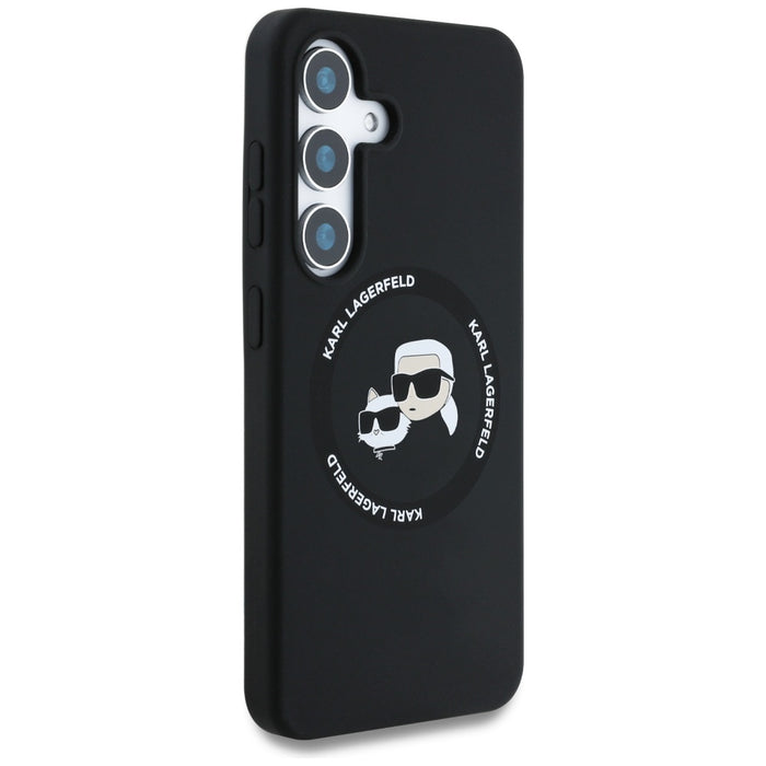 Karl Lagerfeld Silicone Double Heads And Circle MagSafe Samsung Galaxy S25 Plus case black