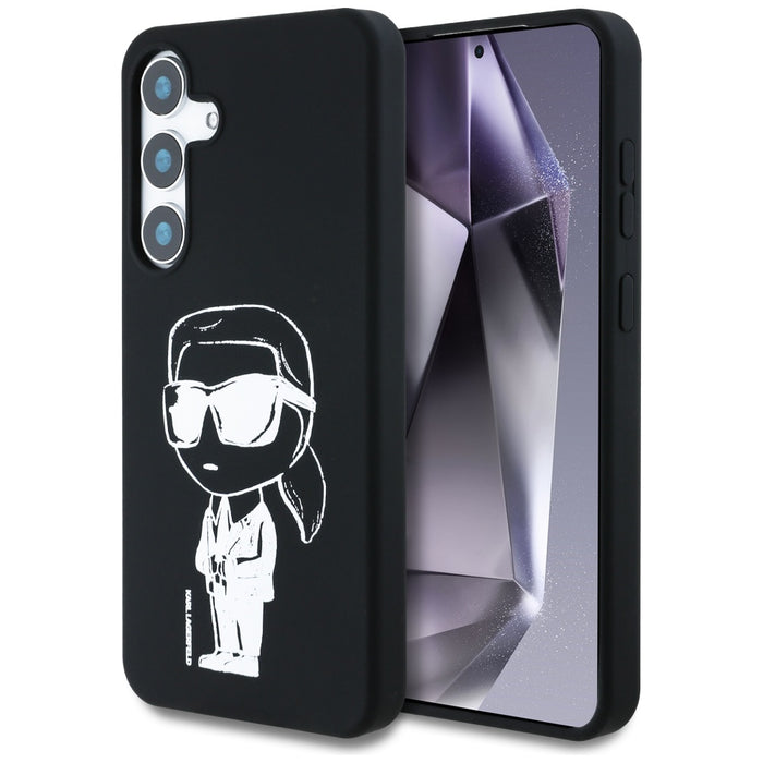 Case Karl Lagerfeld Silicone Graffiti Ikonik Printed Logo MagSafe Samsung Galaxy S25 black