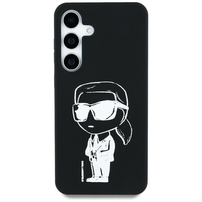 Case Karl Lagerfeld Silicone Graffiti Ikonik Printed Logo MagSafe Samsung Galaxy S25 black