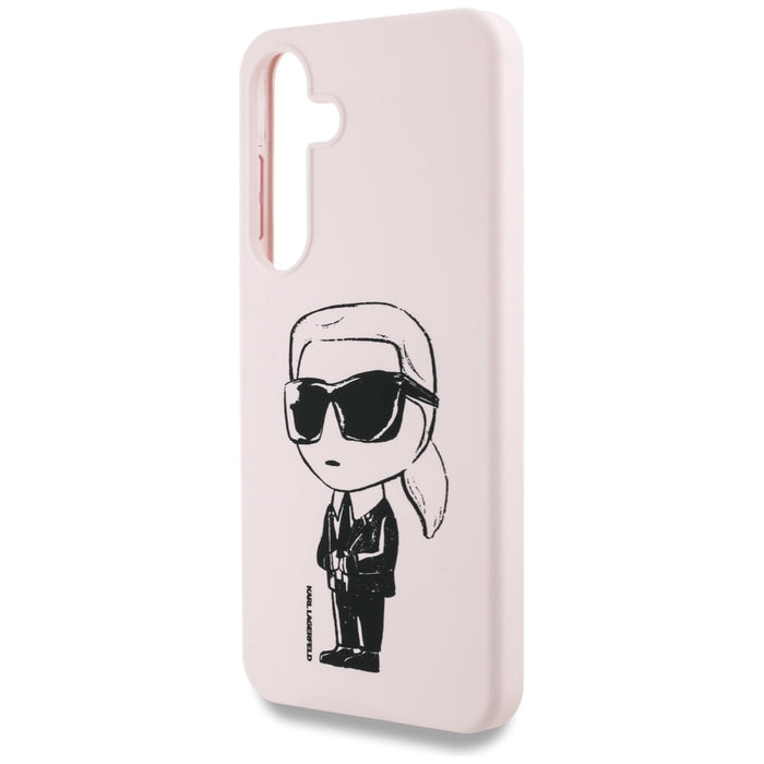Case Karl Lagerfeld Silicone Graffiti Ikonik Printed Logo MagSafe Samsung Galaxy S25 pink