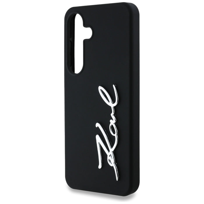 Case Karl Lagerfeld Silicone Metal Signature Logo Samsung Galaxy S25 black