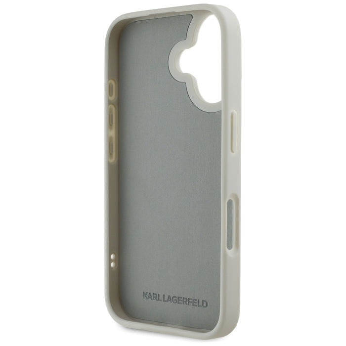 Karl Lagerfeld HC 3D Rubber Double Heads iPhone 16 Case - Beige
