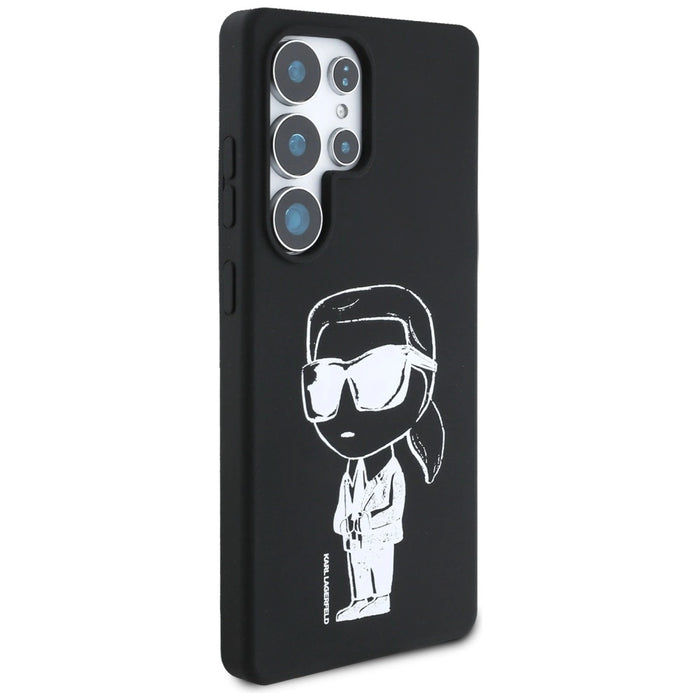 Karl Lagerfeld Silicone Graffiti Ikonik Printed Logo MagSafe Case for Samsung Galaxy S25 Ultra - Black