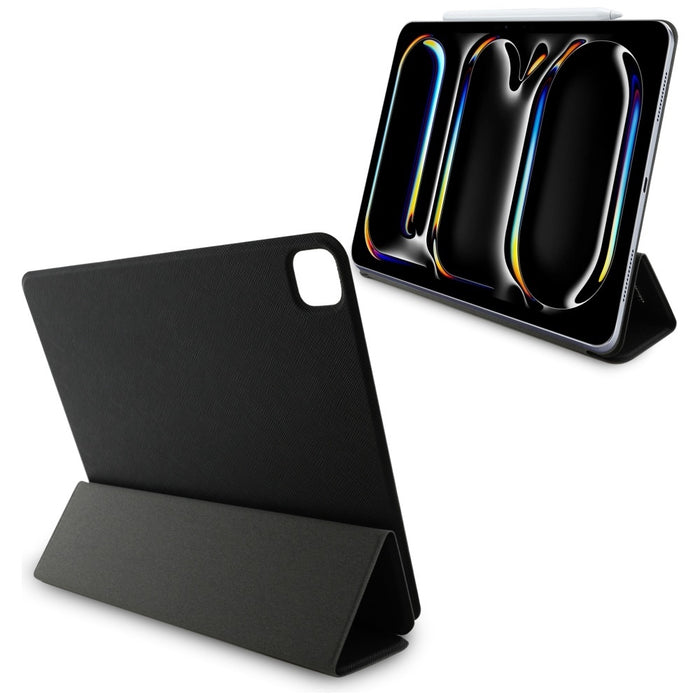 Karl Lagerfeld Saffiano Magnetic Karl &amp; Choupette iPad Pro 13" 2024 Book Cover Case - Black