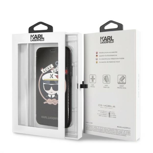 Karl Lagerfeld Signature Glitter iPhone X/Xs Case - Black