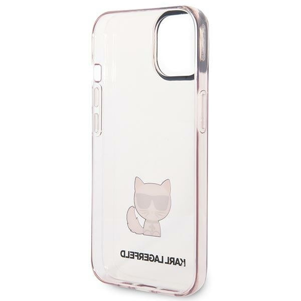 Karl Lagerfeld Transparent Choupette Body Case for iPhone 14 Plus / 15 Plus 6.7" - Pink