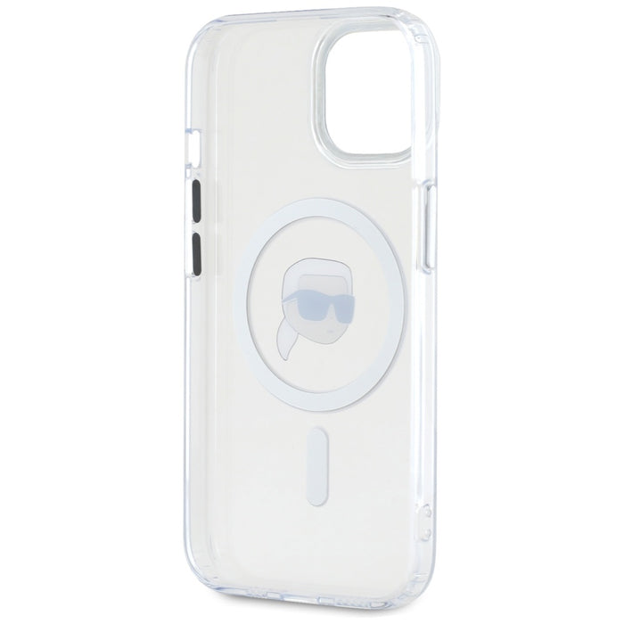 Karl Lagerfeld IML Metal Karl Head MagSafe Case for iPhone 15 White