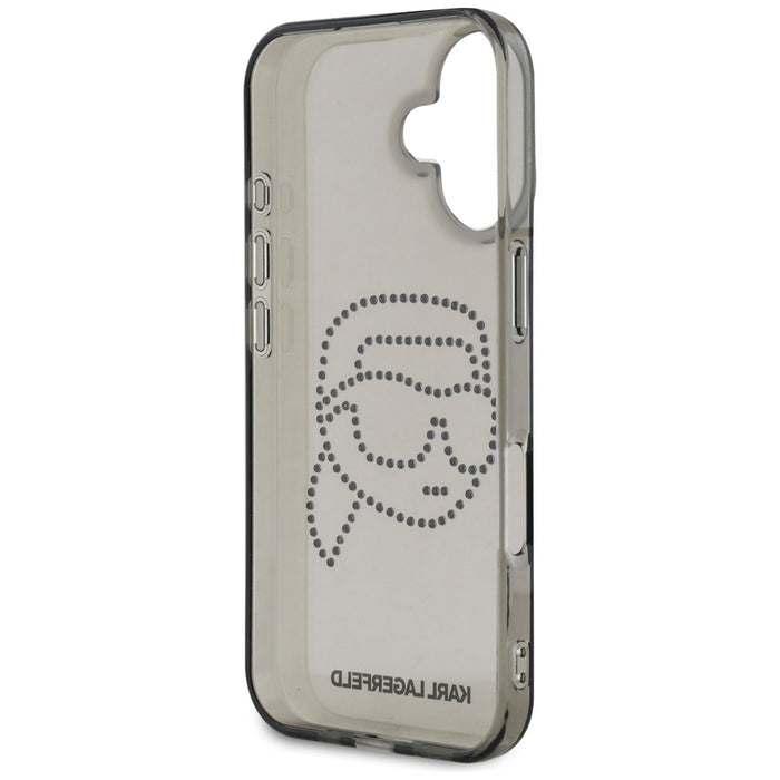Karl Lagerfeld IML Rhinestones Karl Head Case for iPhone 16 Black