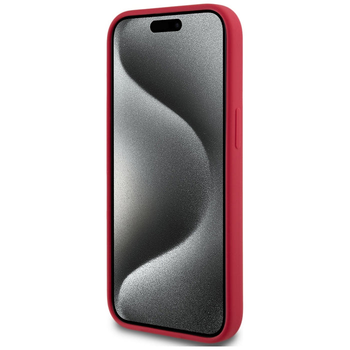 Karl Lagerfeld Silicone Karl&amp;Choupette Heads Ring MagSafe iPhone 15 Case - Red