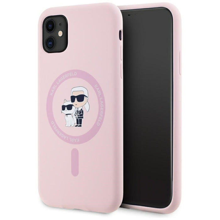 Karl Lagerfeld Silicone Karl&Choupette MagSafe iPhone 11 Case - Pink