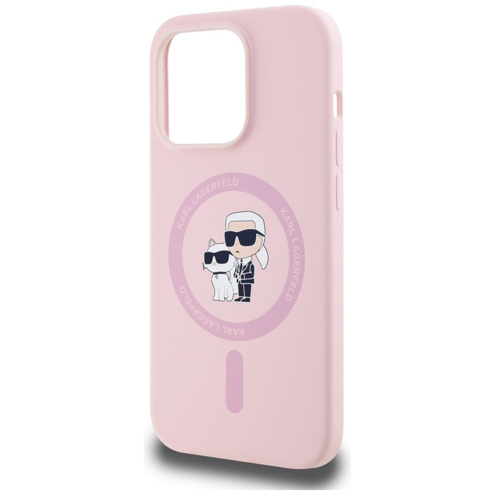 Karl Lagerfeld Silicone Karl&Choupette MagSafe Case for iPhone 14 Pro Max - Pink