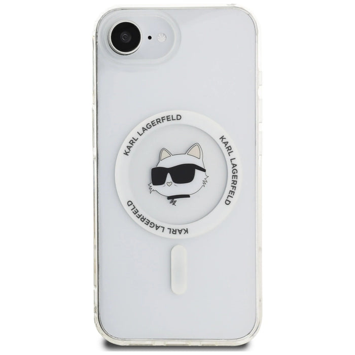 Karl Lagerfeld IML Metal Choupette Head MagSafe iPhone 16e Case - White