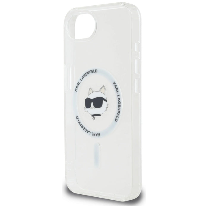 Karl Lagerfeld IML Metal Choupette Head MagSafe iPhone 16e Case - White