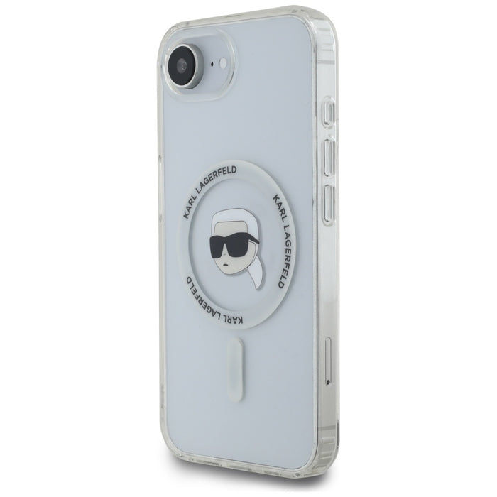 Karl Lagerfeld IML Metal Karl Head MagSafe Case for iPhone 16e White