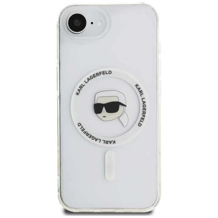 Karl Lagerfeld IML Metal Karl Head MagSafe Case for iPhone 16e White