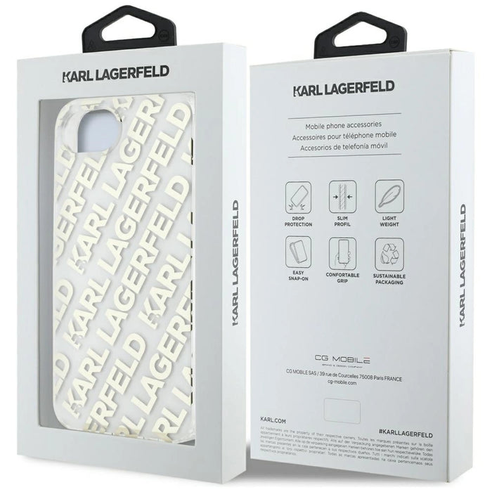 Karl Lagerfeld IML Repeat Logo iPhone 16e Case - Gold