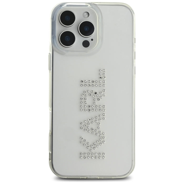 Karl Lagerfeld IML Rhinestones Logo iPhone 16 Pro Case - Clear