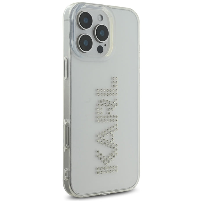 Karl Lagerfeld IML Rhinestones Logo iPhone 16 Pro Case - Clear